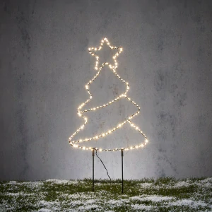 B - Zahradní stromeček s teplým bílým LED venkovním bateriovým boxem s časovačem - d28,5 x v69,5 cm